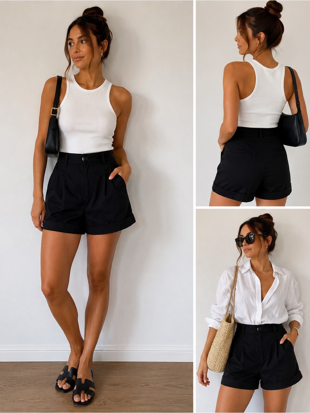 ASOS Design Black High Waisted Tailored Shorts Size 4